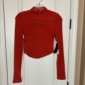 Women's Red Long Sleeve Top